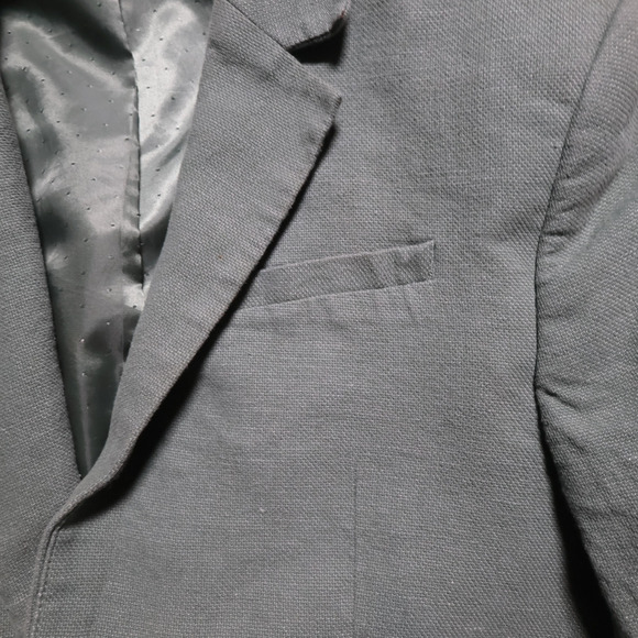 H&M Cotton Linen Blazer Sage Green Single-Breasted US 18 (Fits Like 12) SoftGirl - Picture 5 of 16